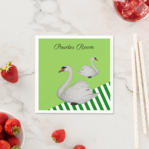 Guardanapo De Papel Livro Nápoles, Cisne - Faixa Branca Verde
