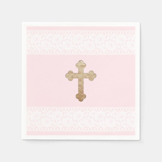 Guardanapo De Papel Livro Religioso Dourado Rosa Cor-de-Rosa (Frente)