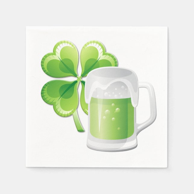 Guardanapo De Papel Livro Verde Beer e Shamrock Napkin (Frente)