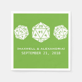 Guardanapo De Papel Livro Verde D20 Dice Gamer Napkins