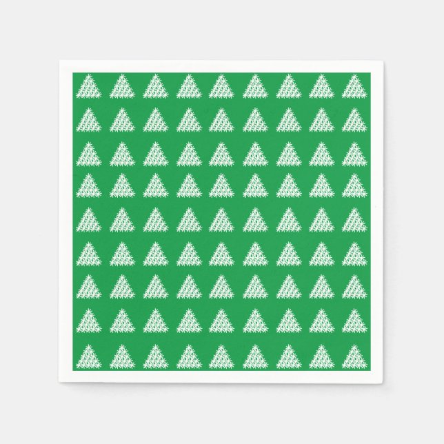 Guardanapo De Papel Livro Verde da Neve Verde Estrelas (Frente)