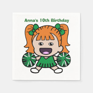 Guardanapo De Papel Livro Verde sobre o Cheerleader Napkins