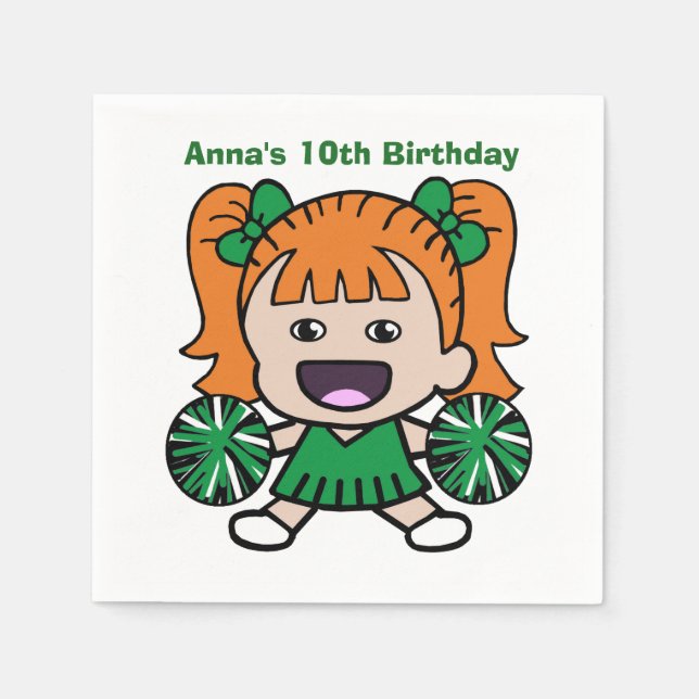 Guardanapo De Papel Livro Verde sobre o Cheerleader Napkins (Frente)