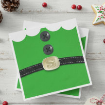 Livro Verde sobre o Elf Suit Belt de Natal Napkins