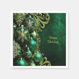 Guardanapo De Papel Livro Verde sobre ornamentos Decorativos Livro de