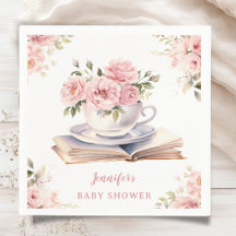 Livros & Brunch Chá de Bebê Menina Floral Rosa