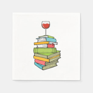 Guardanapo De Papel Livros E Vinho Adoro Ler Livros