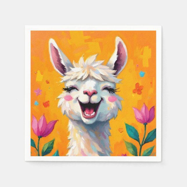 Guardanapo De Papel Llama Love in Bloom (Frente)