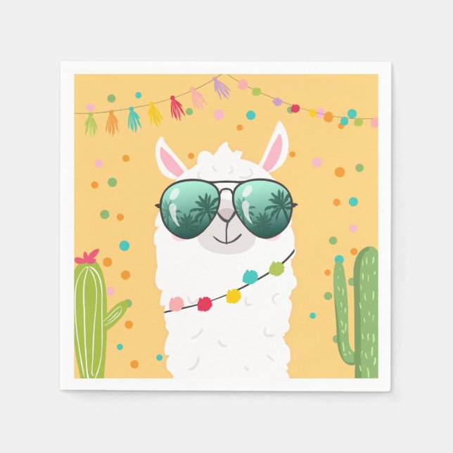 Guardanapo De Papel Llama Rama Paper Napkins Festa Party Alpaca (Frente)