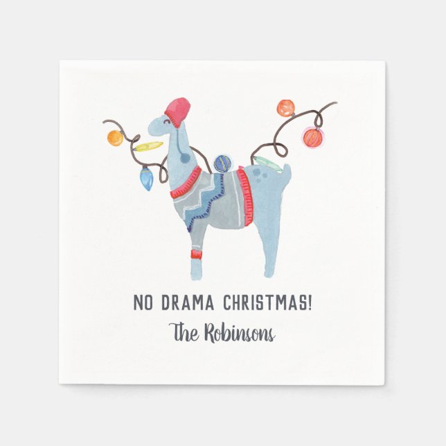 Guardanapo De Papel Llama temeu Ugly Sweater Festa de Natal (Frente)