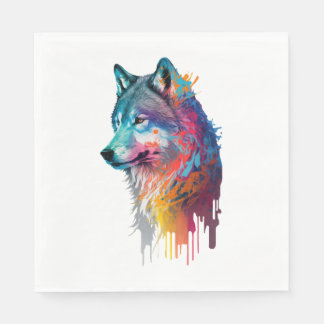 Guardanapo De Papel Lobo Colorido