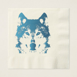 Guardanapo De Papel Lobo do azul de gelo da ilustração