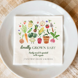 Guardanapo De Papel Locally Grown Baby Farmers Market Couples Shower