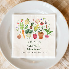 Guardanapo De Papel Locally Grown Baby Farmers Market Couples Shower