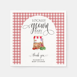 Guardanapo De Papel Locally Grown Baby Shower Carrots Gingham