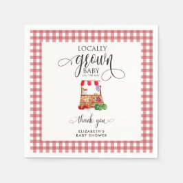 Guardanapo De Papel Locally Grown Baby Shower Carrots Gingham