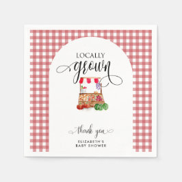 Guardanapo De Papel Locally Grown Baby Shower Carrots Gingham