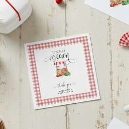 Guardanapo De Papel Locally Grown Baby Shower Carrots Gingham