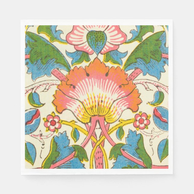 Guardanapo De Papel Lodden Rosa (por William Morris) (Frente)