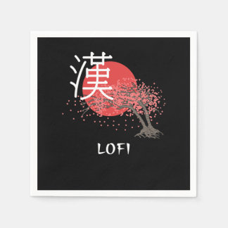 Guardanapo De Papel Lofi Japonês Hop Kanji Cherry Blossom Lofi