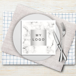 Guardanapo De Papel Logotipo branco do Marble business