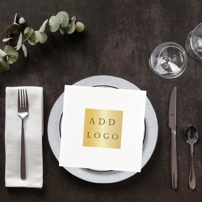 Guardanapo De Papel Logotipo comercial do bar de café branco (Criador carregado)