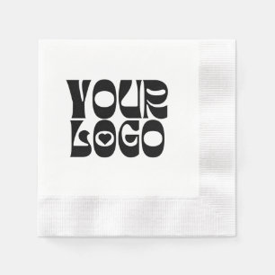 Guardanapo De Papel Logotipo comercial preto e branco para empresas Na