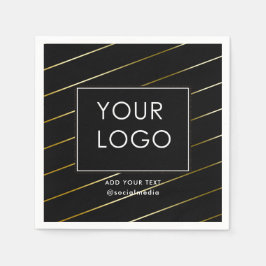 Guardanapo De Papel Logotipo corporativo de empresa distribuído preto