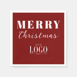 Guardanapo De Papel Logotipo da Empresa de Natal Minimalista Moderno