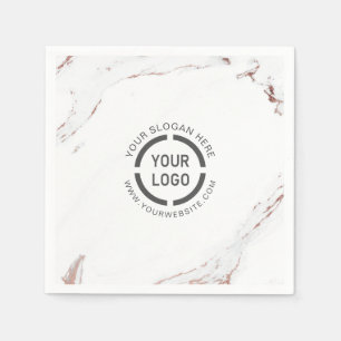 Guardanapo De Papel Logotipo da empresa luxe moderna de mármore rosa 
