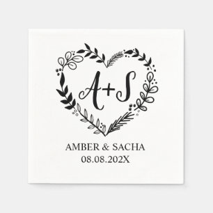 Guardanapo De Papel Logotipo de Casamento Monograma Personalizado com