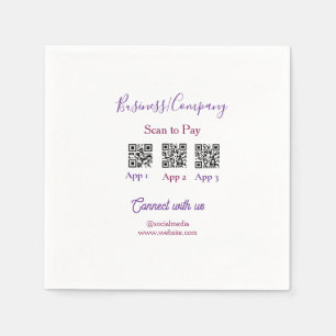 Guardanapo De Papel Logotipo de negócios para pagar com código QR nas