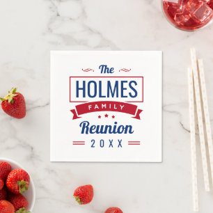 Guardanapo De Papel Logotipo de Reunião da Família Retroativa