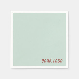 Guardanapo De Papel Logotipo Empresarial Minimalista Verde Pistache Me