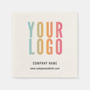 Guardanapo De Papel Logotipo Empresarial Moderno Ecru Promocional