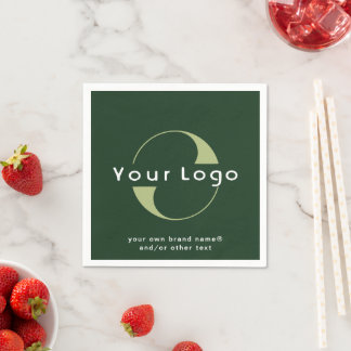Guardanapo De Papel Logotipo no Livro Verde + White Text Business Pape