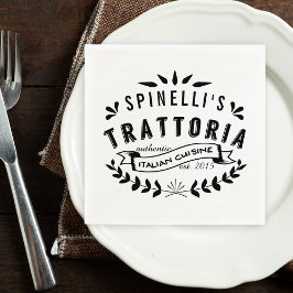 Guardanapo De Papel Logotipo Personalizado de Restaurante Italiano Tra