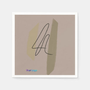 Guardanapo De Papel Logotipo personalizado simples e elegante aqui da