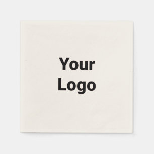 Guardanapo De Papel Logotipo personalizado simples e elegante aqui emp