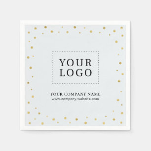 Guardanapo De Papel Logotipo Promocional de Confetes Cinza e Dourado p