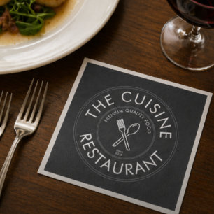Guardanapo De Papel Logotipo Quadrado Moderno de Restaurante Personali