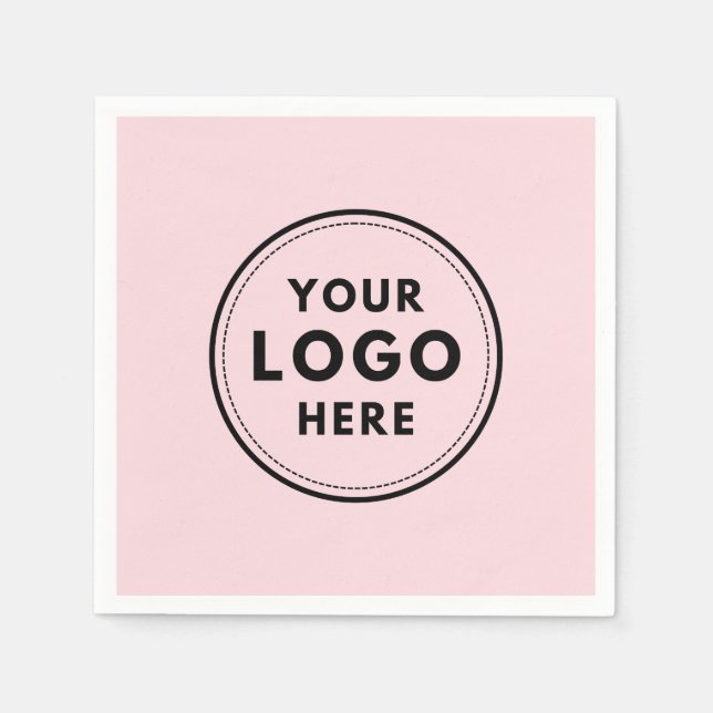 Guardanapo De Papel Logotipo rosa personalizado empresa profissional (Frente)