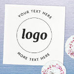Guardanapo De Papel Logotipo simples Texto personalizado Empresa<br><div class="desc">Logótipo simples e design de texto personalizado para aumentar a fidelidade da marca e promover sua pequena empresa. Substitua o logotipo por seu próprio e altere ou exclua o texto superior e inferior para personalizar.</div>