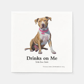 Guardanapo De Papel Loira Pitbull Mix Cocktail Napkin