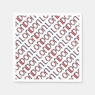 Guardanapo De Papel London Union Jack British Flag Typografia Elegante