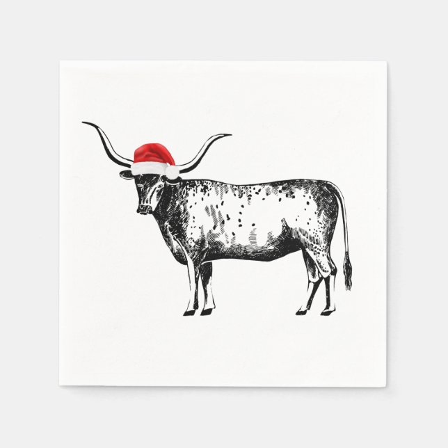 Guardanapo De Papel Longhorn Christmas Napkin (Frente)