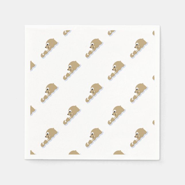 Guardanapo De Papel Lontra Flutuante Custa (Frente)