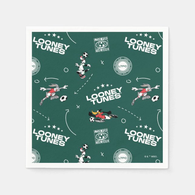 Guardanapo De Papel LOONEY TUNES™ Soccer Playbook Pattern (Frente)