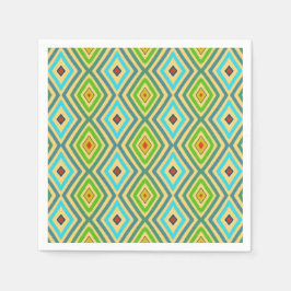 Guardanapo De Papel Losango Diamante Verde Azul Geométrico