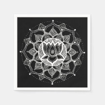 Lotus Mandala Preto e Branco
